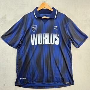 Riot Games Worlds Soccer Jersey Mens XL Blue Black 2024 Gaming LOL Esports